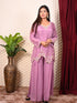 Embroidered V-Neck Kurti Pant Set